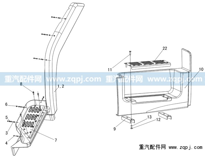 WG1642240031,右下踏板,濟(jì)南馳納重型汽車進(jìn)出口貿(mào)易有限公司