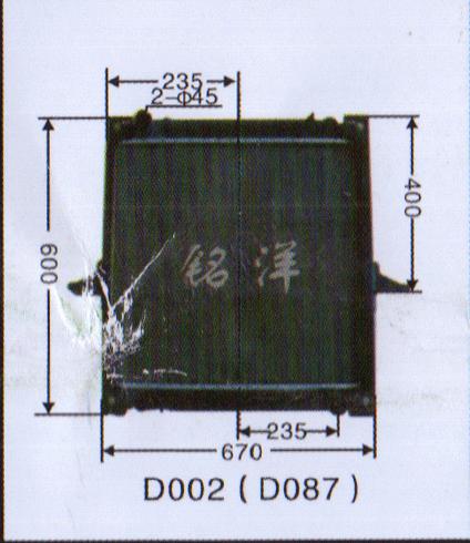 ,水箱  D002（D087）,濟(jì)南銘洋汽車散熱器有限公司