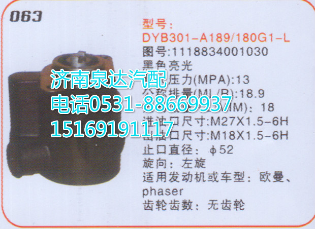 1118834001030,轉(zhuǎn)向助力泵,濟(jì)南泉達(dá)汽配有限公司