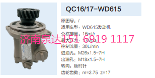 QC16/17-WD615,動力轉(zhuǎn)向齒輪泵,濟(jì)南泉達(dá)汽配有限公司