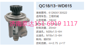 QC18/13-WD615,動力轉(zhuǎn)向齒輪泵,濟南泉達汽配有限公司