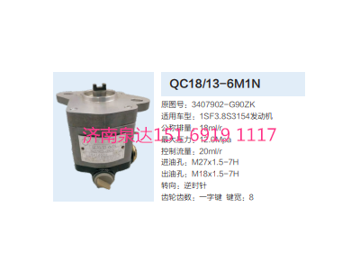 QC18/13-6M1N,動(dòng)力轉(zhuǎn)向齒輪泵,濟(jì)南泉達(dá)汽配有限公司