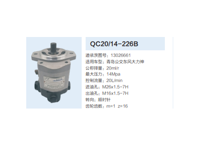 QC20/14-226B,動(dòng)力轉(zhuǎn)向齒輪泵,濟(jì)南泉達(dá)汽配有限公司