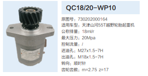 QC18/20-WP10,動(dòng)力轉(zhuǎn)向齒輪泵,濟(jì)南泉達(dá)汽配有限公司