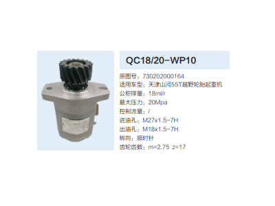 QC18/20-WP10,動(dòng)力轉(zhuǎn)向齒輪泵,濟(jì)南泉達(dá)汽配有限公司