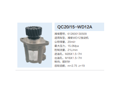 QC20/15-WD12A,齒輪泵,濟(jì)南泉達(dá)汽配有限公司