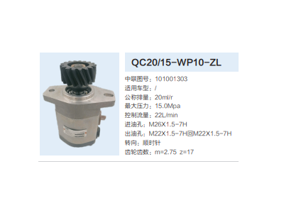 QC20/15-WP10-ZL,齒輪泵,濟南泉達汽配有限公司