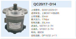 QC20/17-D14,齒輪泵,濟南泉達汽配有限公司