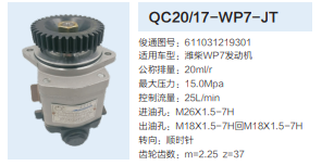 QC20/17-WP7-JT,齒輪泵,濟南泉達汽配有限公司