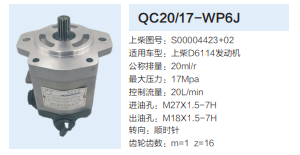 QC20/17-WP6J,齒輪泵,濟南泉達汽配有限公司