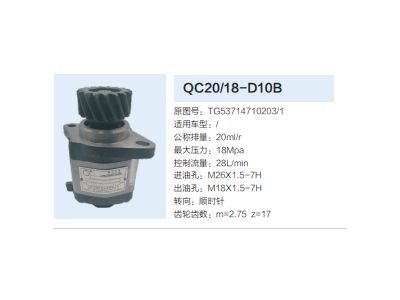 QC20/18-D10B,齒輪泵,濟(jì)南泉達(dá)汽配有限公司