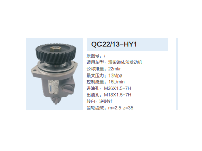 QC22/13-HY1,齒輪泵,濟南泉達汽配有限公司