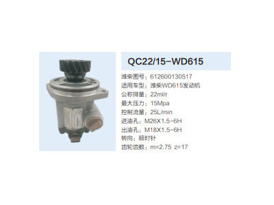 QC22/15-WD615,齒輪泵,濟南泉達汽配有限公司