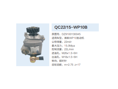 QC22/15-WP10B,齒輪泵,濟(jì)南泉達(dá)汽配有限公司