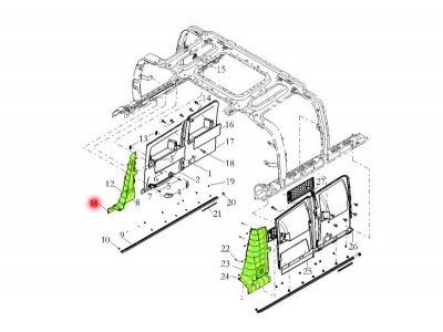 DZ14251610420  右角板總成,Right corner panel assy,濟(jì)南向前汽車(chē)配件有限公司