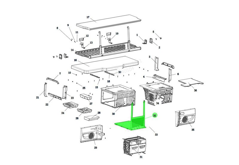 DZ16251570170  中間防護網(wǎng)總成,Intermediate protective mesh assembly,濟南向前汽車配件有限公司