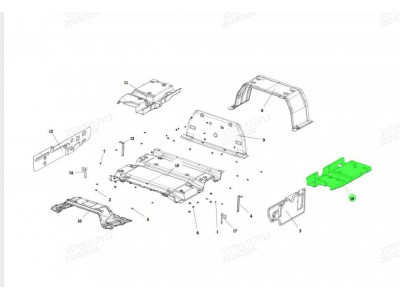 DZ16251690021   左地板隔音板,Left floor soundproof panel,濟南向前汽車配件有限公司