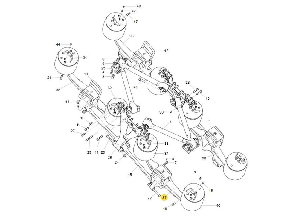 AZ9925528070  后橋左均衡梁總成,Rear axle left equalization beam,濟南向前汽車配件有限公司