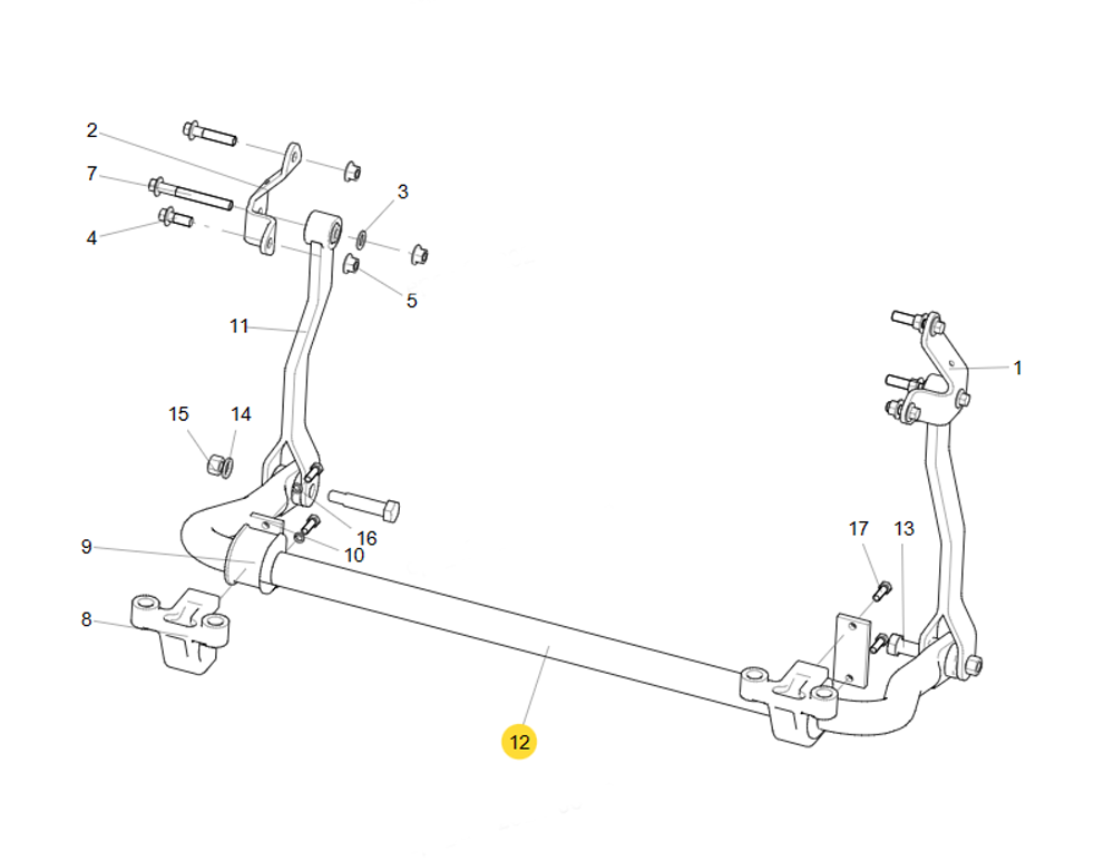 WG9925682107  前穩(wěn)定桿總成,Front stabilizer bar assy,濟(jì)南向前汽車配件有限公司