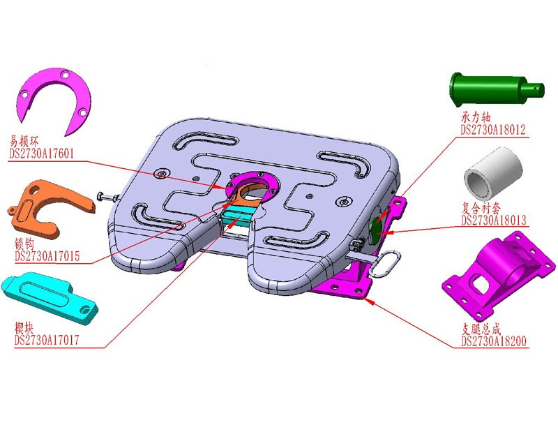 DS2730A17012  支腿銷軸,Leg pin,濟南向前汽車配件有限公司