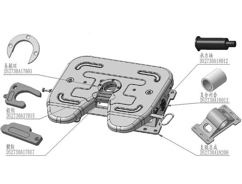 DS2730A17013  鞍座緩沖襯套,Saddle buffer bushing,濟南向前汽車配件有限公司