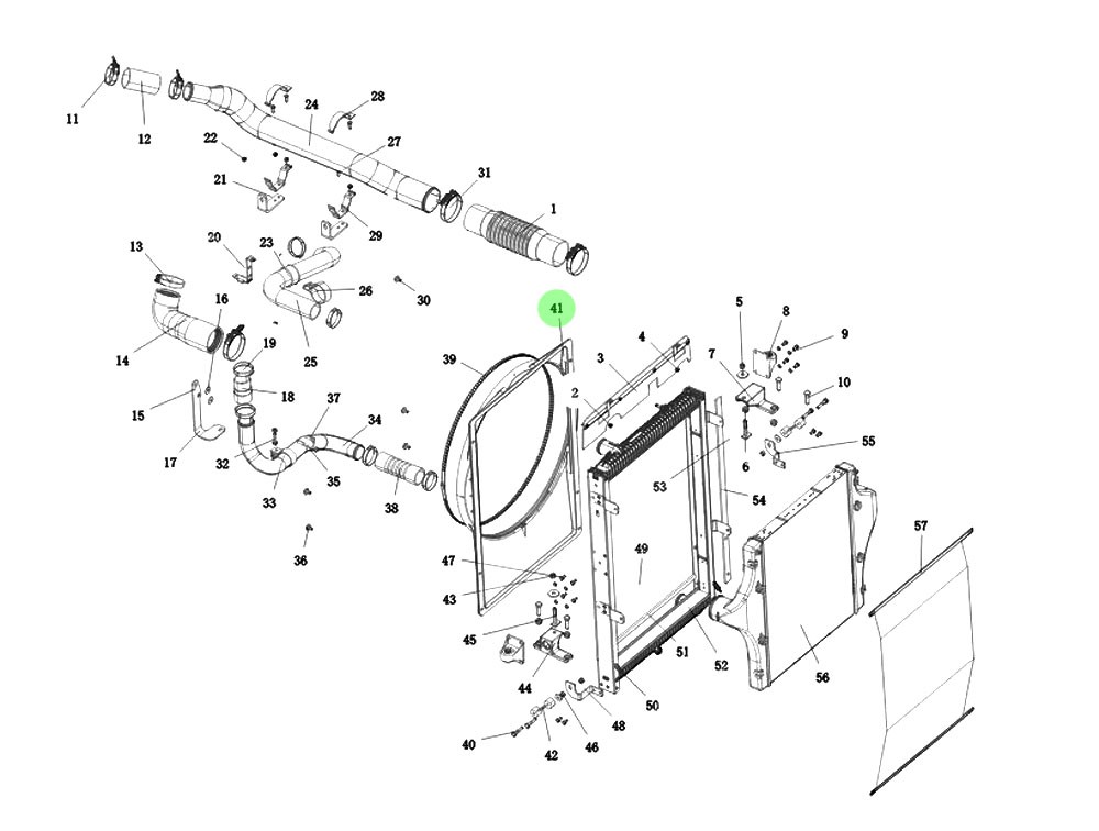 DZ96259536066  塑料護(hù)風(fēng)罩總成,Plastic air shield assembly,濟(jì)南向前汽車配件有限公司