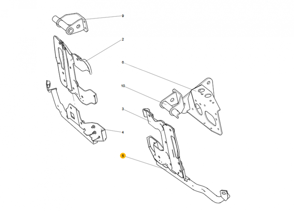 710W41610-6498 右保險(xiǎn)杠固定支架,Right bumper mounting bracket,濟(jì)南向前汽車配件有限公司