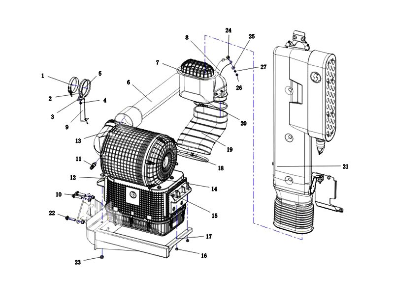 DZ91259190062  大流量油浴式空濾器總成,Oil bath type air filter assembly,濟(jì)南向前汽車配件有限公司