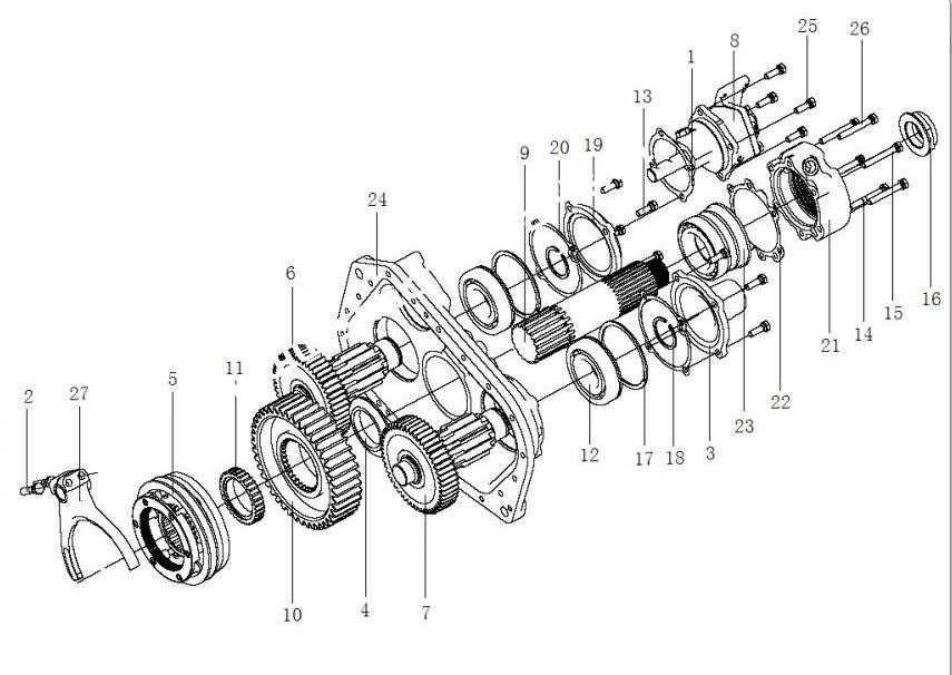 12JSD200T-1707010-69  副箱總成,Auxiliary box assembly,濟南向前汽車配件有限公司