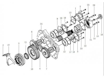 12JSD200T-1707010-69  副箱總成,Auxiliary box assembly,濟南向前汽車配件有限公司