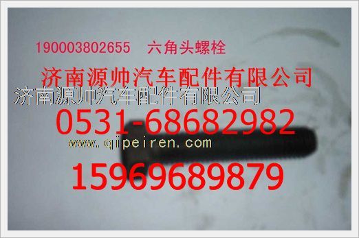 190003802655,重汽豪沃六角頭螺栓190003802655,濟(jì)南源帥汽車配件有限公司